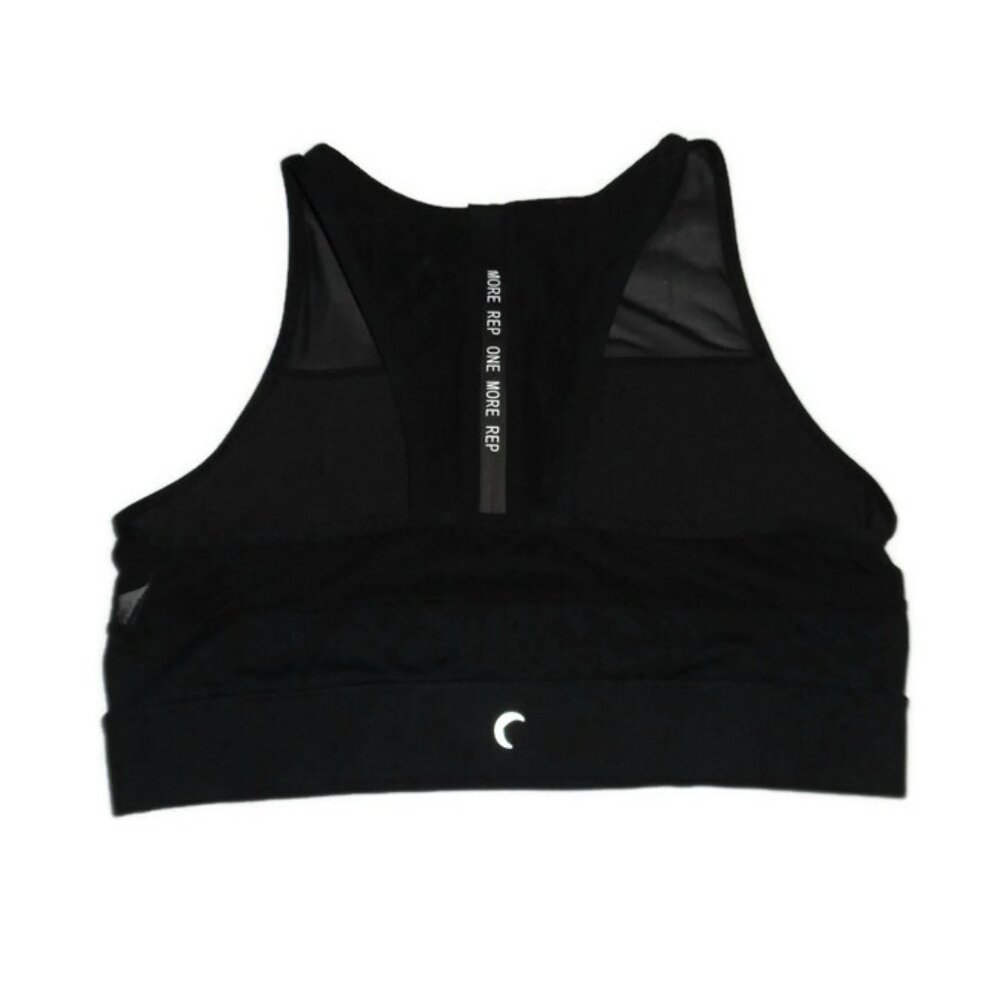 ZYIA Black Sports Bra All Star One More Rep Sheer Panel Sz XXL